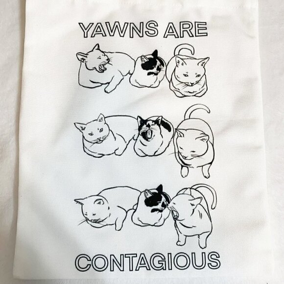 5/$25 Yawns are‎ Contagious kitty cat shopping tote bag purse - Picture 2 of 5